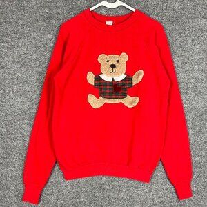 Vintage healthknit sweatshirt Bear Fluffy Women's Crewneck Size XL‎ USA MADE